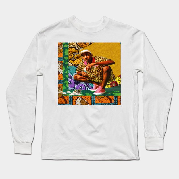 Tyler the Creator African Print Design Long Sleeve T-Shirt by artbyomega